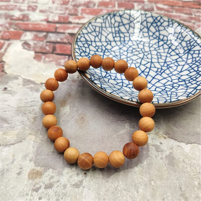 COLORFUL BLING Handmade Wooden Prayer Beaded Bracelet for Men Women Tibetan Buddhist Meditation Mala Beaded Stretch Bracelet Bangle Wood Jewelry - color: light