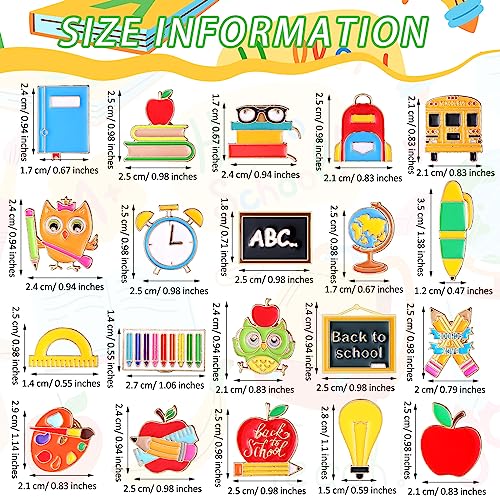 Giegxin 40 Pcs Back to School Pins Bulk for Students Teachers First Day of School Cute Lapel Pins Brooch for Clothes Bags Accessories Gifts Classroom Party Favors - style: School