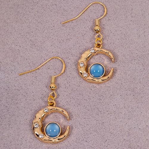 Gold-Tone Moon Charms with Rhinestones for DIY Jewelry Making - 20 PCS Metal Crescent Pendants for Bracelets, Necklaces, Earrings - Celestial Craft Supplies, Gift for Women and Crafters