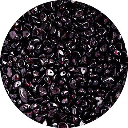 Natural Chip Stone Beads 5-8mm Garnet About 400 Pieces Irregular Gemstones Healing Crystal Loose Rocks Bead Hole Drilled DIY for Bracelet Jewelry Making Crafting (5-8mm, Garnet) - color: Garnet