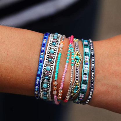 SUMMER LOVE Boho Bohemian Beaded Anklet Bracelets for Women Unique Colorful Pretty Beach Anklet,Handmade