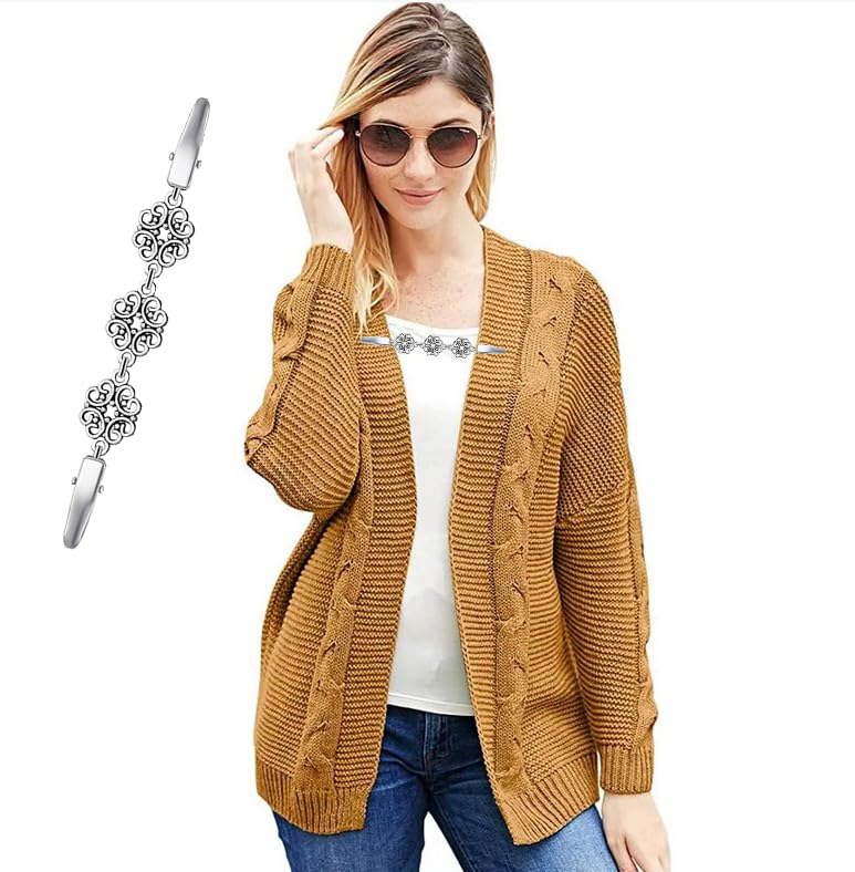 Vintage Sweater Clips Shawl Dresses Shirt Clips Retro Cardigan Collar Chain Clips Brooch Pins for Women - style: Style 11