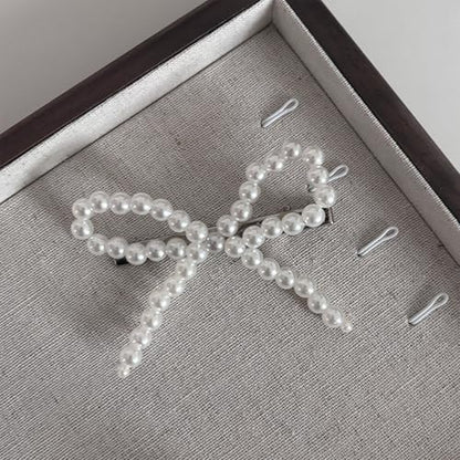 10pcs Pearl Bow Hair Clips，Hair Barrettes Accessories Girls and Women，Faux Pearl Hair Barrette，Decorative Bobby Pin Barrette，Bow Pearls Hairpin，Non-Slip Duckbill Clip，Non-Slip Hairpin Pearls Barrette