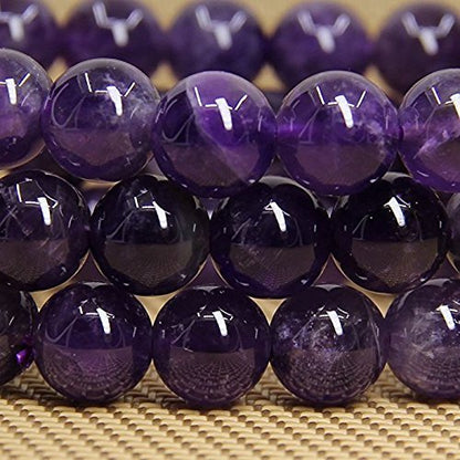 Angelstones Gemstones 8mm Round Beads Healing Crystal Bracelet for women | Natural Gemstone, Handmade Gifts for Women, Healing Crystal Round Beaded Stretch Bracelets, Unisex Jewelry for Women and Men - color: Amethyst