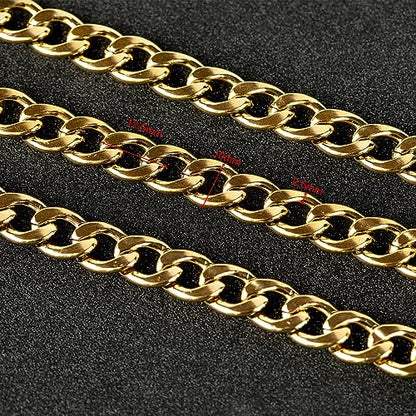 UMAOKANG Gold Cuban Chain for Jewelry Making Chunky Stainless Steel Chains | 9.8 Feet PVD Gold Plated Jewelry Chains Bulk 10mm Wide Necklace Chain for Men Strong Jewelry Chain Roll - color: Gold Twist-10mm