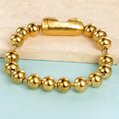 Jude Jewelers Stainless Steel 8mm Beads Chain Strand Bracelet - color: Gold