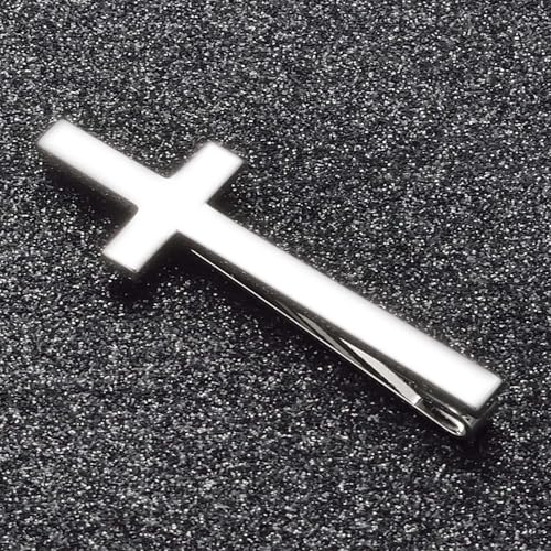 Unique Cross Tie Clips For Men Silver Black Gold Religious Christian Tie Clips For Men's Tie Accessories - style: Silver Cross