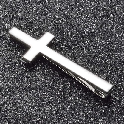 Gold Black Silver Cross Tie Clips For Men Unique Christian Catholic Tie Clip Cross Accessories For Men - style: silver cross