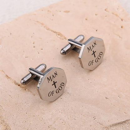 Religious Cufflinks for Men Christian Gifts for Dad Son Grandpa Fathers Day Gift for Husband Uncle Man Of God - style: man of god 04