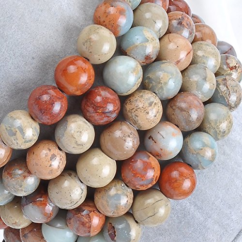 MASSIVE BEADS Natural Healing Power Gemstone Crystal Beads Unisex Adjustable Macrame Bracelets - color: Imperial Jasper, size: 6mm