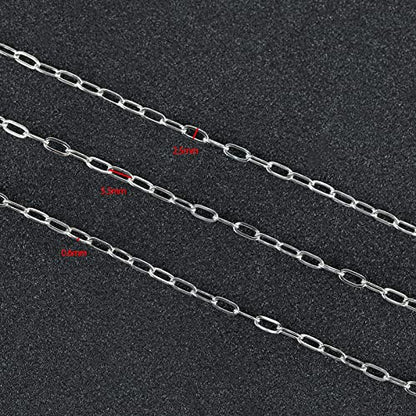 UMAOKANG 10 Meters Silver Steel Small Paper Clip Link Chain with 30 Open Jump Rings 10 Lobster Clasps Bulk for Necklace Choker Jewelry Making - color: Steel Small Paperclip