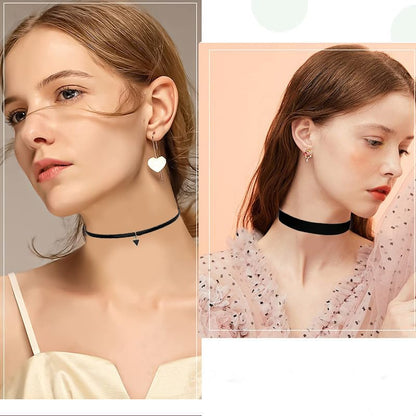 Black Choker Necklaces for Women, 10PCS | Black Lace, Adjustable, Classic Gothic Tattoo Style