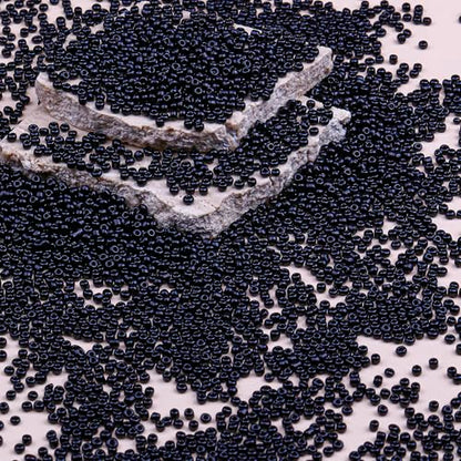 2mm Glass Seed Beads Bulk, Black 12/0 Tiny Round Seed Bead, Small Mini Pony Craft Beads for Bracelet Necklace Wrist Jewelry Making Beading Weaving DIY Crafts Supplies - color: Black