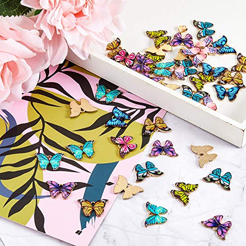 Hicarer 56 Pieces Butterfly Charms for Jewelry Making Colorful Butterfly Pendants Kawaii Enamel Charms for Crafts Bracelets Earrings Necklaces Keychains DIY Supplies