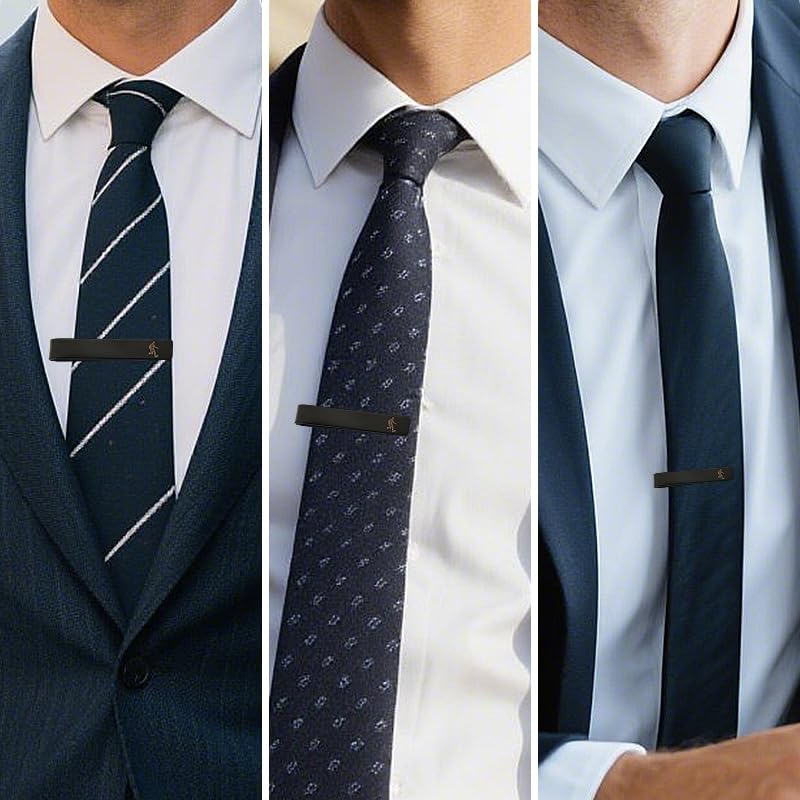 Mens Airplane Tie Clip for Boyfriend Husband Son Flight Attendant Accessories for Men - style: Black Football