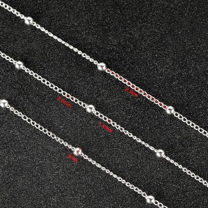 UMAOKANG 32.8 Feet Silver Plated Brass Chain for Jewelry Making Twist Curb Bead Necklace Chains Bulk with Jump Rings and Lobster Clasps - color: Silver Twist Crub Bead