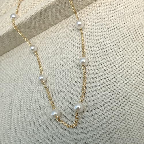 Anklet for Women Layered Anklets Women Double Heart Silver Bohemian Pearls Flat Chain Ankle Bracelet Charm Beaded Dainty Foot Jewelry Heart Charm Dainty Layer Anklets Trendy - color: Tiny Pearl