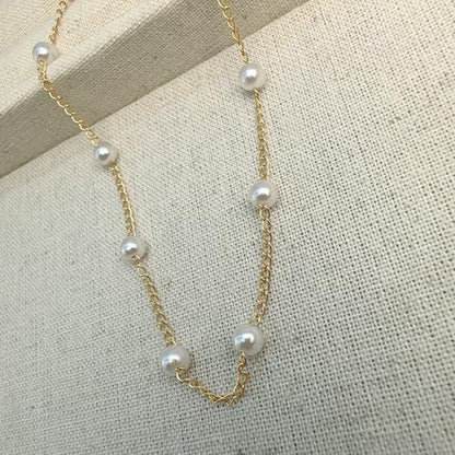 Anklet for Women Layered Anklets Women Double Heart Silver Bohemian Pearls Flat Chain Ankle Bracelet Charm Beaded Dainty Foot Jewelry Heart Charm Dainty Layer Anklets Trendy - color: Tiny Pearl
