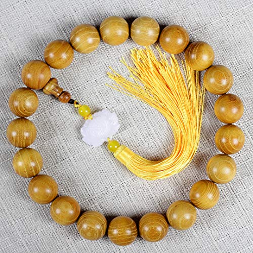Zen Dear Natural Golden Sandalwood Mexican Bocote Mala Prayer Bead Bracelet Link Wrist Necklace Mala Beads - style: 20mm 21 beads Boutique