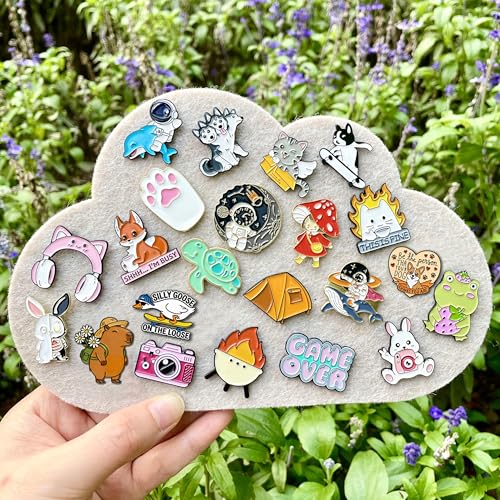 SINCCO 20/40/50/70 Pcs Cute Enamel Backpack Pins, Funny Anime Enamel Lapel Pins Bulk Set Cool Brooch Button Pins Badge Aesthetic for Backpacks, Bag, Jacket, Kids, Girls - style: 40pcs