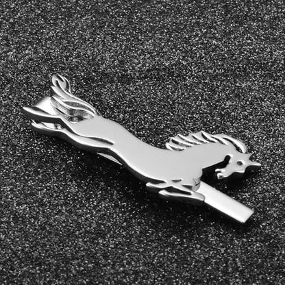 Christmas Tie Clips for Men 14k Gold Plated Silver Tie Pins with Cute Animal Deer/Lion/Dog/Cat Tie Bars Necktie Suit Tie Accessories Jewelry - style: Silver Horse Tie Clip