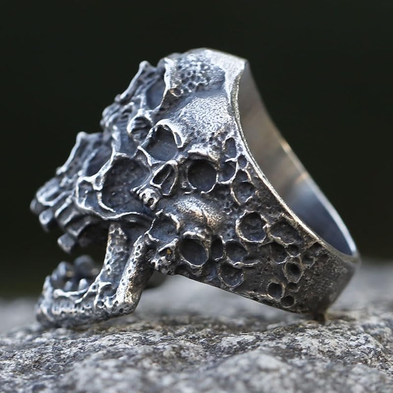 2023 Skull Ring Cool Evil Death Punk Rock Stainless Steel Rings Aly Style Jewelry - style: R972