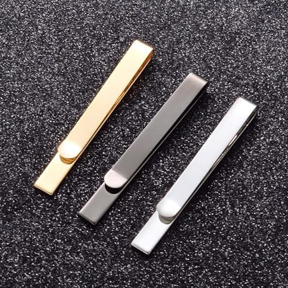 3Pcs Tie Clasps For Men Silver Gold Tie Clips For Men Gunmetal | skinny tie bar clip set 1.5in slim silver tie clips for men unique tie clip for skinny ties 1.5 inch silver tie bars for men