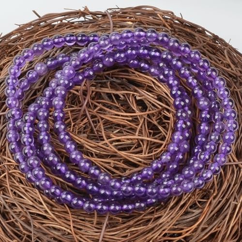 MASSIVE BEADS Handmade Yoga Stretch Elastic Bracelet Natural Stone Crystal Healing Power Energy Gifts for Unisex Adult 4mm 6mm 8mm 10mm - color: Amethyst(Love Guardian), size: 4mm