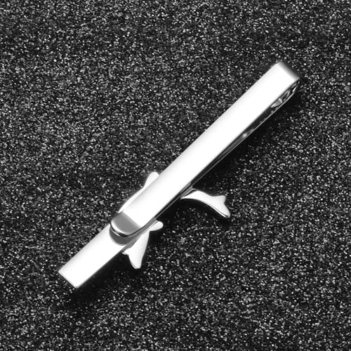 Silver Tie Clip for Mens Stainless Steel Novelty Feather Bat Bee Tie Bar Suitable For Necktie Bar Clip - style: Dolphins Tie Clip