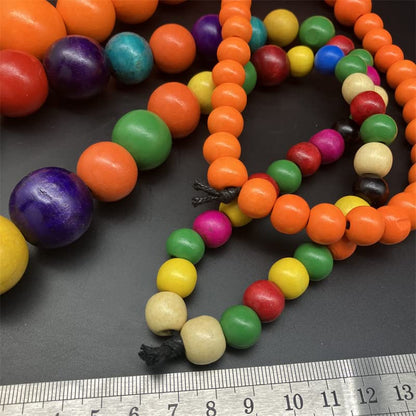 Fuqimanman2020 Chunky Large Simulated Pearl Choker Necklace Drop Dangle Earrings Crystal Bib Big Round Beaded Strand Multicolor Costume Statement Wedding Jewelry Set for Women Brides - color: Wooden Orange