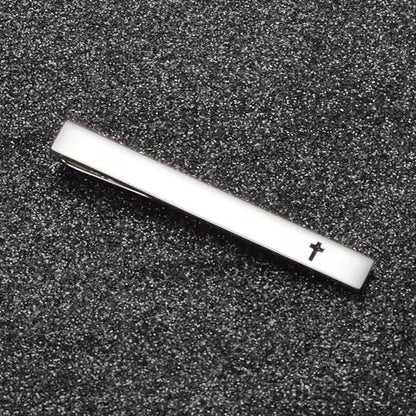 Unique Cross Tie Clips For Men Silver Black Gold Religious Christian Tie Clips For Men's Tie Accessories - style: silver tie clip cross