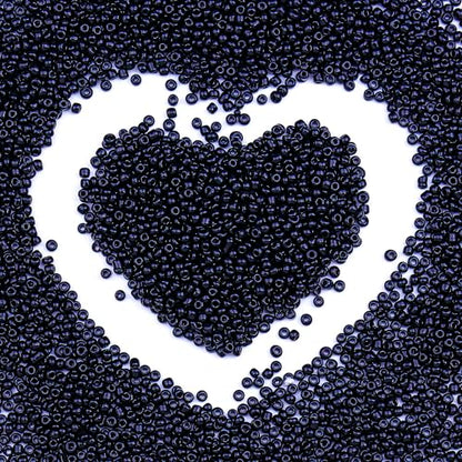 Legefo 4mm Glass Seed Beads Bulk, Black 6/0 Small Mini Pony Seed Beads, Tiny Round Craft Bead for Bracelet Necklace Wrist Jewelry Making Beading Weaving DIY Crafts Supplies, 1000pcs - color: Black