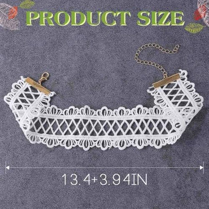 Zoestar Lace Choker Necklace Statement Necklaces for Women - color: 2 white