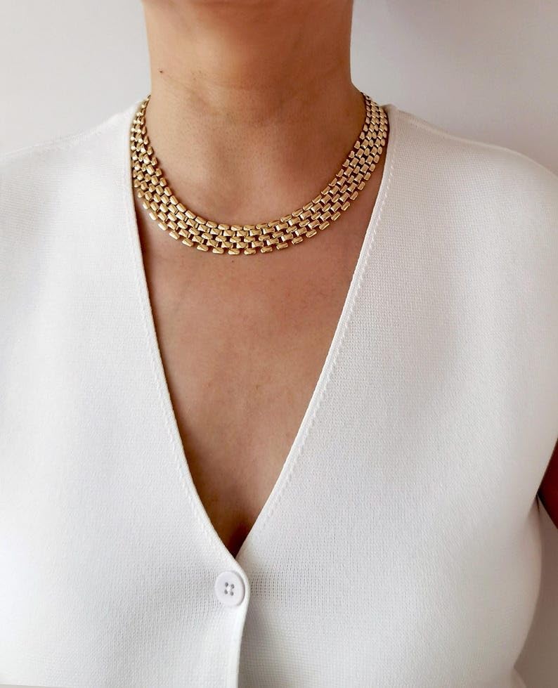 Chunky Chain Necklace for Women Men Bold Gold Statement Jewelry Trendy Layered Accessory - color: D-Men's Chunky Gold Necklace