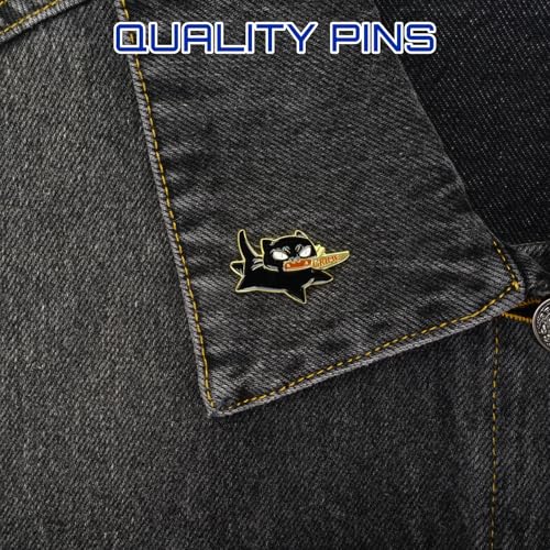 Enamel Pins, Cute Pins for Backpacks, Hat Pins, Novelty Brooch Pins, Backpack Pins, Lapel Pins for Men, Women, Girls, Boys. For Lanyard, Bags, Hats, Caps, Clothing - color: Black Cat With Knife