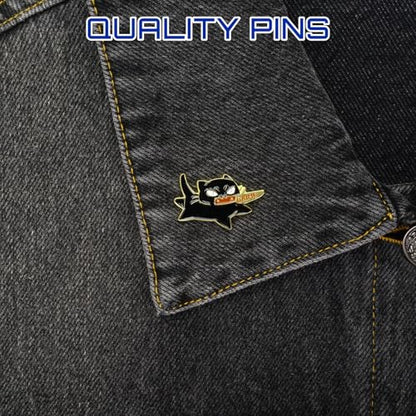 Enamel Pins, Cute Pins for Backpacks, Hat Pins, Novelty Brooch Pins, Backpack Pins, Lapel Pins for Men, Women, Girls, Boys. For Lanyard, Bags, Hats, Caps, Clothing - color: Black Cat With Knife