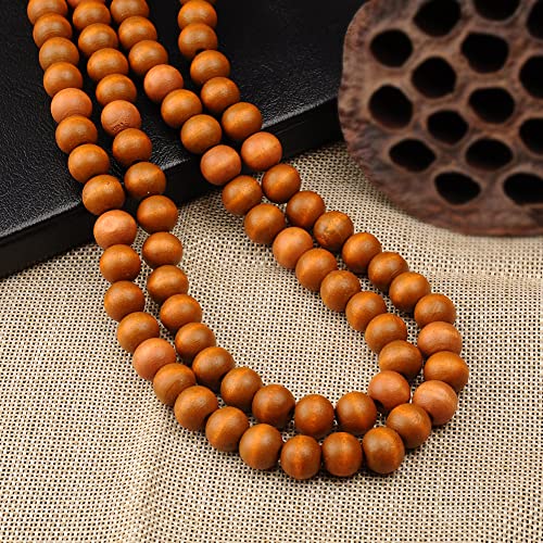COLORFUL BLING 8MM Natural Wood Bead Necklace Africa Wooden Chain Statement Unisex Chunky Strand Necklaces Hip Hop Jewelry - color: khaki