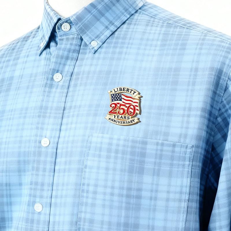 4Pack USA 250th Anniversary Pins, 250th Merchandise - Alloy Metal Enamel Patriotic Lapel Pin for July 4th, Independence Day, Semiquincentennial Commemorative Badges for Men Women, Hats, Bags, Gifts