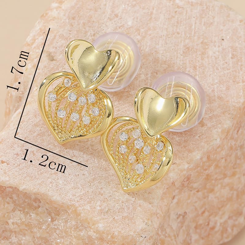 Ear Cuffs Earrings for Women Non Piercing Cartilage Cuff Wrap Clip on Earrings Trendy Pearl Rhinestone Tassel Chain Earrings Jewelry for Women - color: CZ Heart Ear Cuff