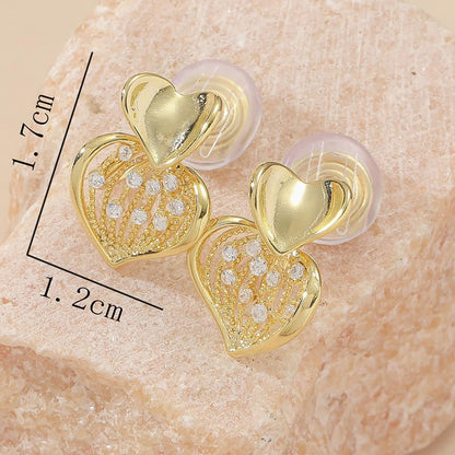 Ear Cuffs Earrings for Women Non Piercing Cartilage Cuff Wrap Clip on Earrings Trendy Pearl Rhinestone Tassel Chain Earrings Jewelry for Women - color: CZ Heart Ear Cuff