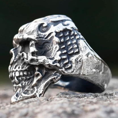 2023 Skull Ring Cool Evil Death Punk Rock Stainless Steel Rings Aly Style Jewelry - style: R1092