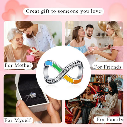 KEQ Rainbow Dangle Charm for Bracelet Necklace In A World Full Of Darkness Be A Rainbow Pride Month - color: Rainbow Infinity