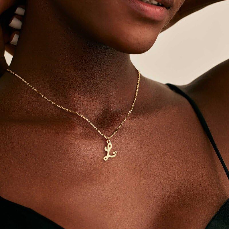 Dainty Initial Necklace for Women- 14K Gold Plated Tiny Cute Letter Pendant with Heart Custom Monogra Necklace, Birthday Gifts for Women Jewelry - style: E