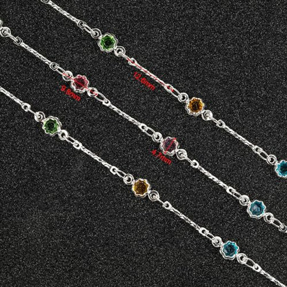 UMAOKANG 16.4 Feet Colorful Crystal Necklace Chain for Jewelry Making Silver Plated Brass Bar Chain Roll with Jump Rings and Lobster Clasps - color: Silver Bar Crystal