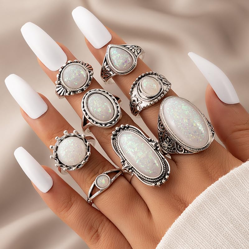Chunky Stackable Rings Set For Women Open Adjustable Bold Thick Geometric Knuckle Rings Minimalist Statement Jewelry Gift - style: Style 5