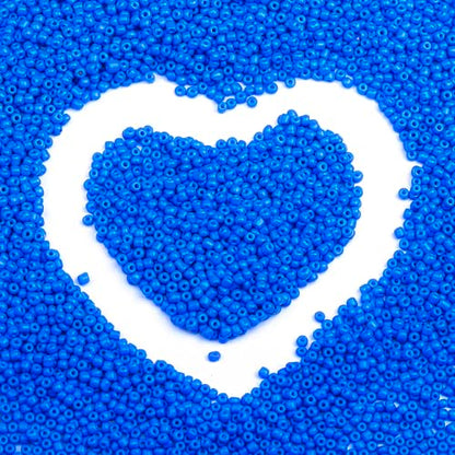2mm Glass Seed Beads Bulk, Blue 12/0 Tiny Round Seed Bead, Small Mini Pony Craft Beads for Bracelet Necklace Wrist Jewelry Making Beading Weaving DIY Crafts Supplies - color: Blue