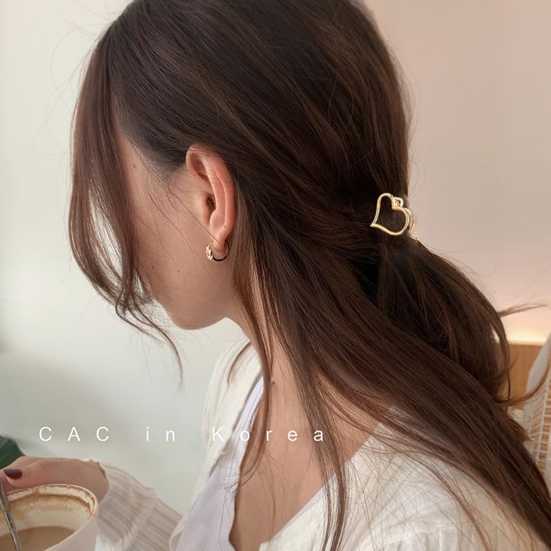 Small Gold Heart Hair Clip for Women - Cute Mini Hairpin Accessory for Half Hair - Alloy Metal Fashion Hair Clips 1PCS - color: Heart