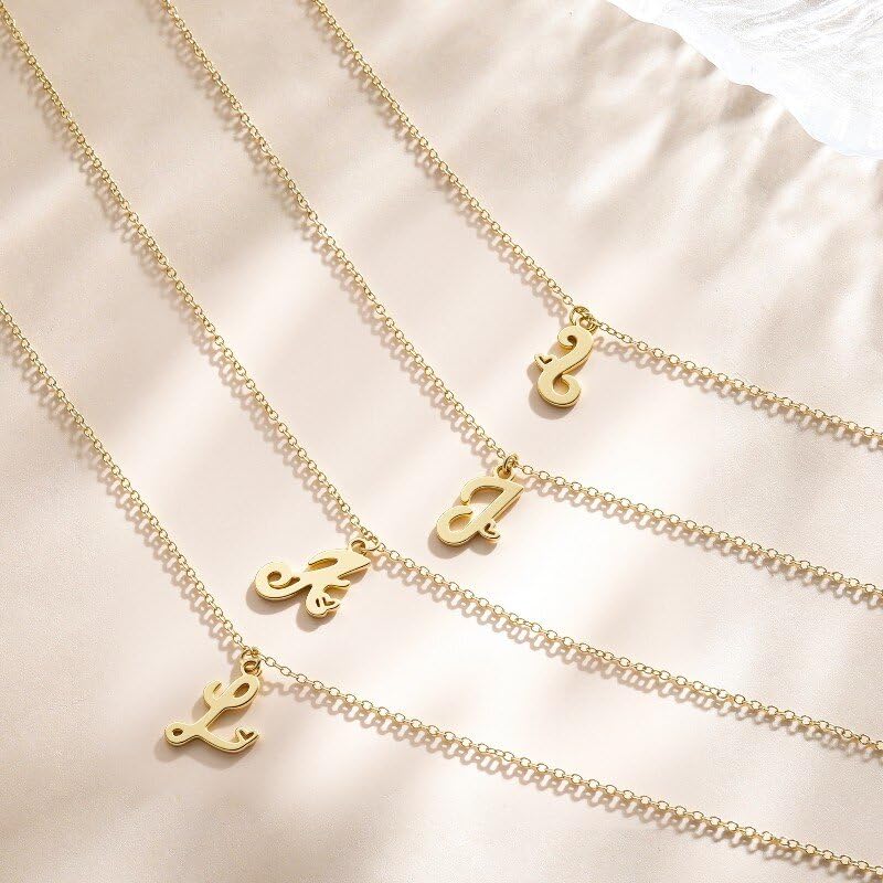 Dainty Initial Necklace for Women- 14K Gold Plated Tiny Cute Letter Pendant with Heart Custom Monogra Necklace, Birthday Gifts for Women Jewelry - style: T