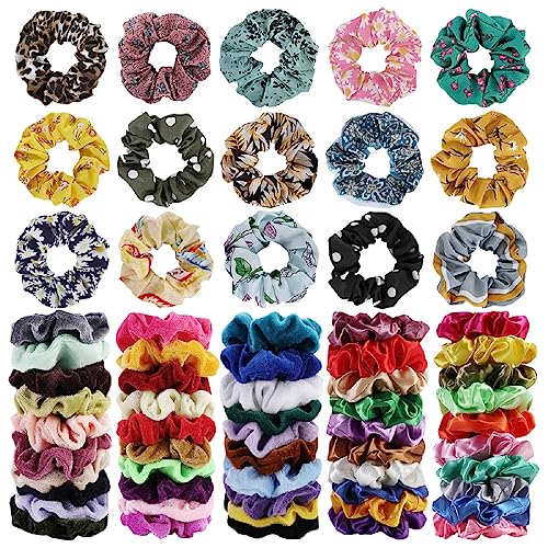 65 Pcs Velvet Hair Scrunchies Hair Bands for Women or Girls,Elastic Soft Ponytail Holder Hair Ties for Birthday, Party, Thanksgiving, Christmas | Elastic Soft Ponytail Holder Hair Ties for Birthday, Party, Thanksgiving, Christmas - size: 1 Count (Pack of