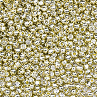 2000pcs Glass Seed Beads Bulk, 4mm 6/0 Mini Pony Spacer Small Individual Color Seed Beads for DIY Bracelet Necklaces Wrist Jewelry Making, Bright Gold - color: Bright Gold